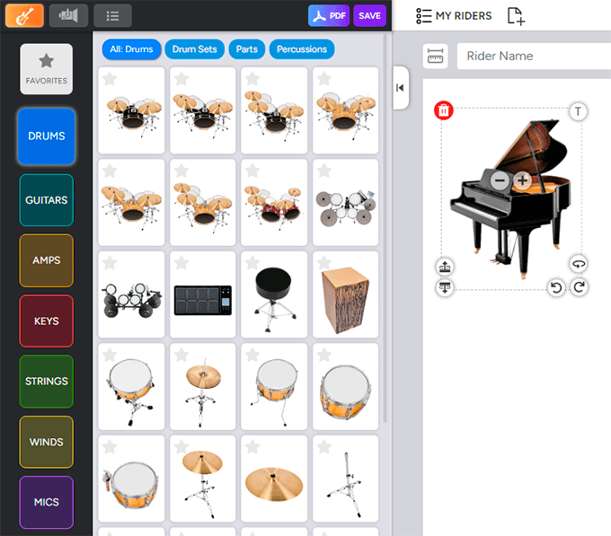 Stage Plot application example